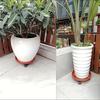 Heavy-Duty Rolling Plant Stand 1Pc, Circular Plastic Planter Base with Removable Brick Red Resin Tray, Flexible Movable Design