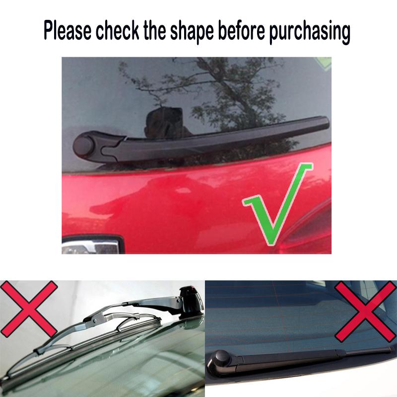 Erick's Wiper 14" Rear Wiper Blade & Arm Set Kit For Seat Ibiza 6L 6J 2002 - 2012 Windshield Windscreen Tailgate Window Brush