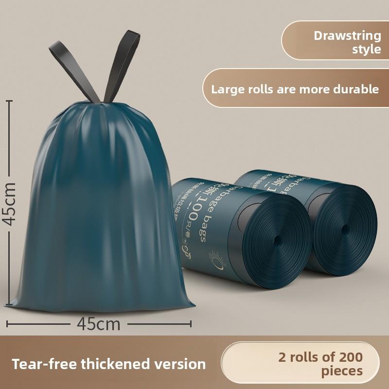 Kitchen Trash Bag With Drawstring Pe Material For Household Use And Waste Disposal
