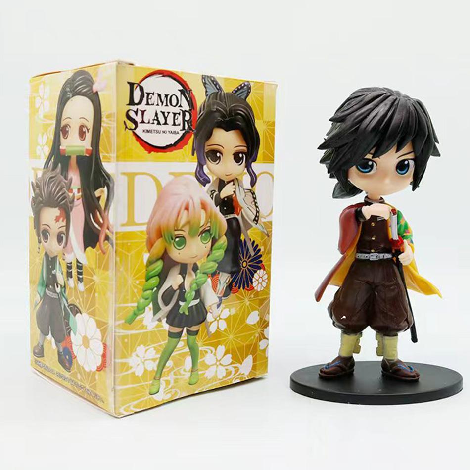 14Cm Anime Figure Nezuko Tanjirou Zenitsu Inosuke Kyoujurou Giyuu Kawaii Qposket Pvc Model Toys Children Gift