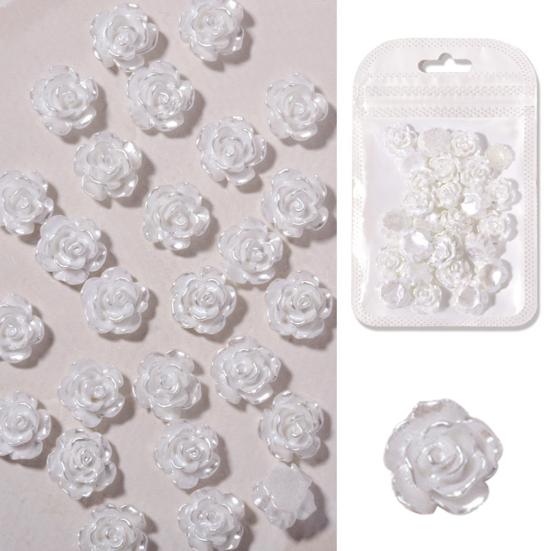 30Pcs Flower Nail Decor Glitter Stylish Nail Accessories Artificial Flower Nail Art Stud
