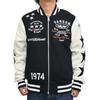 Reversible Stadium Jumper Jacket One Star Biker Outerwear [Banson] NVSZ-2417 Men's (JP, Alphabet, 2XL, Black)