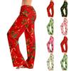 Women's Christmas Print Pants with and No Pockets, Casual Sleepwear for Home