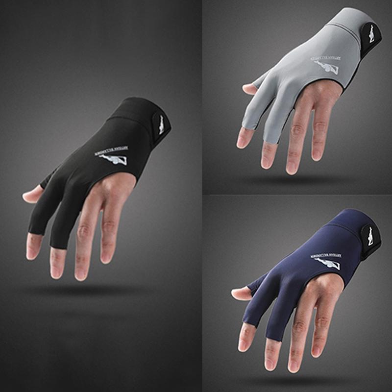 Billiards Glove Left Hand Three Finger Snooker Billiard Glove Non Slip Stickers Elasticity Billiard Training Gloves Accessories