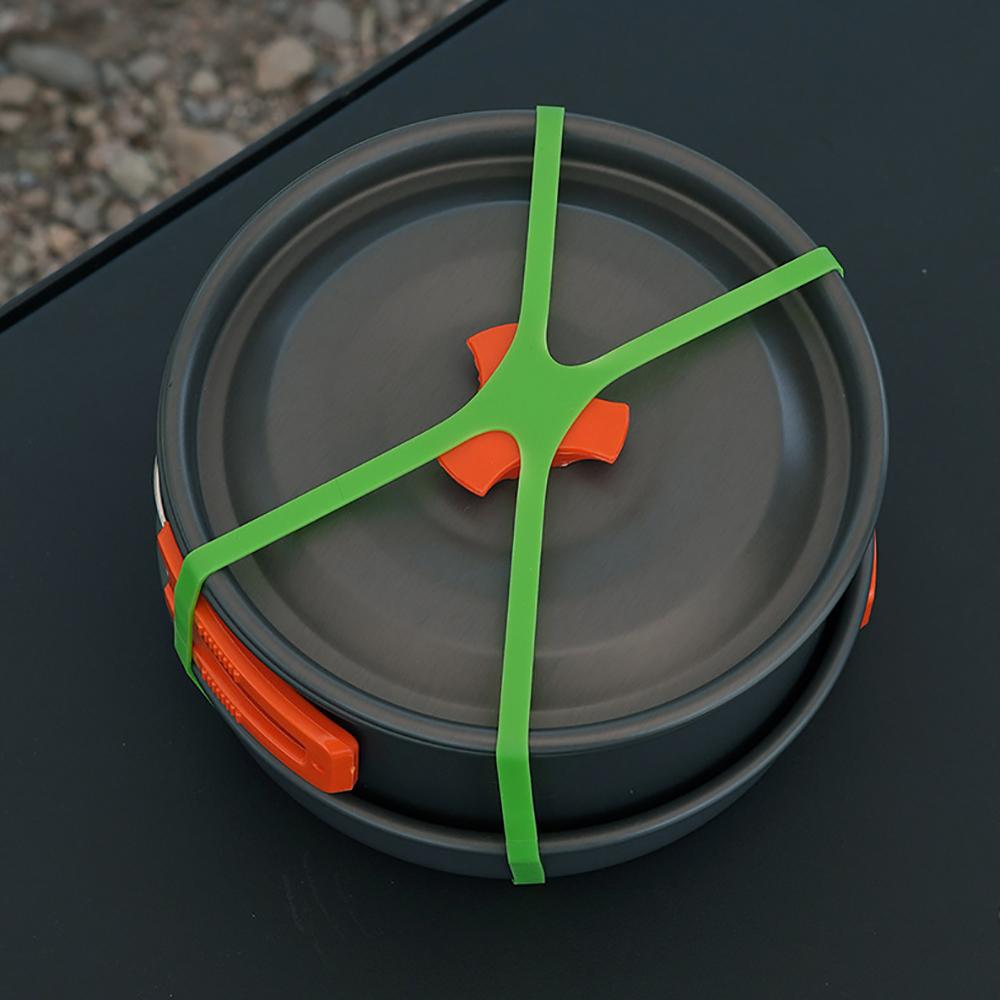 Outdoor Camping Tableware Storage H-shaped Silicone Strap Elastic Color Tie Cutlery Cross Strap Cutlery Packing Strap Camping