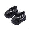BJD Doll Shoes Buckle Straps Mary Janes Glossy Toy Accessory Black