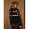 Coolhut Fair Isle Retro Jacquard Pullover Round Neck Comfortable Lazy Style Soft and Cozy Winter Women's Sweater