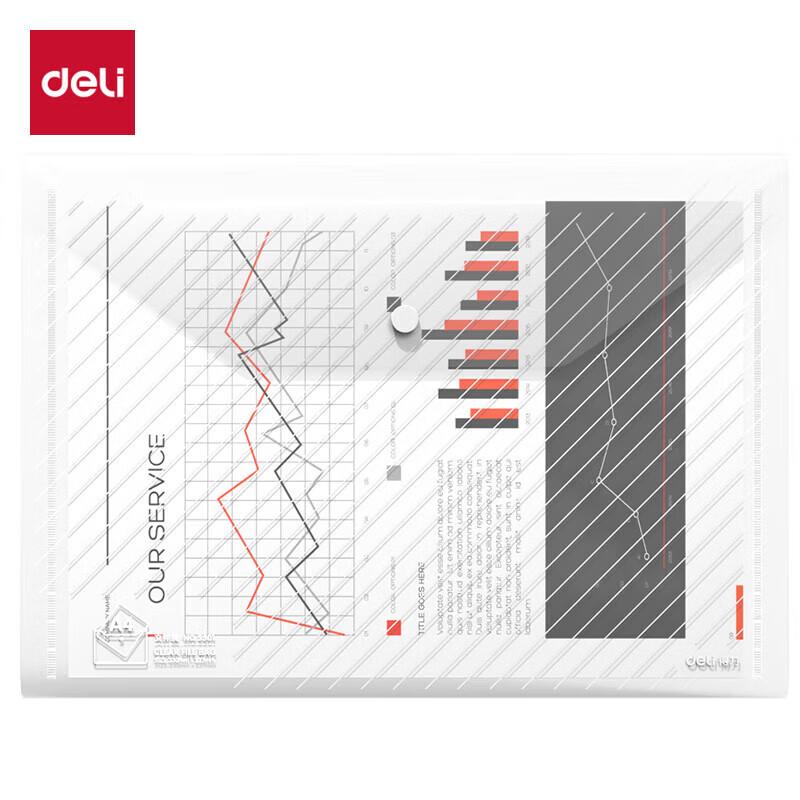 Deli A4 Snap Button Document File Bags