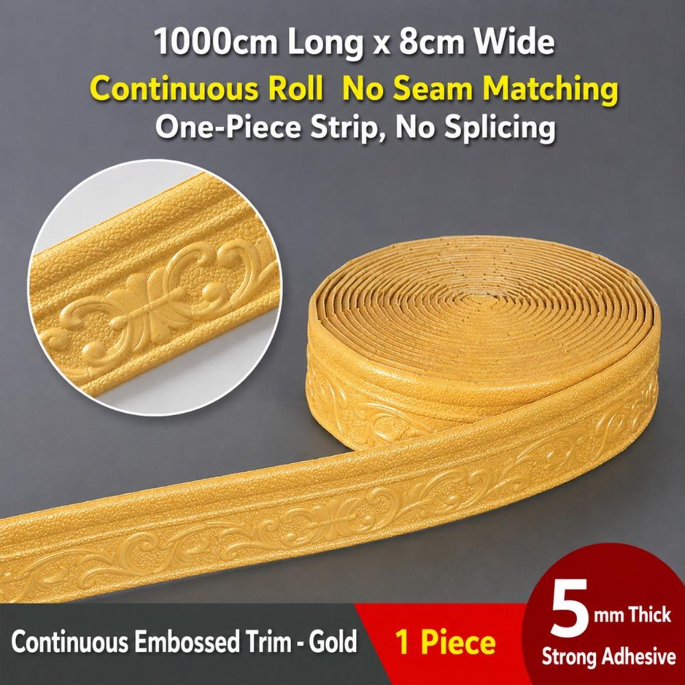 3D Wall Skirting Border Trim Self Adhesive Waterproof Baseboard Wallpaper Sticker for Home Room Decoration Living Room Decor