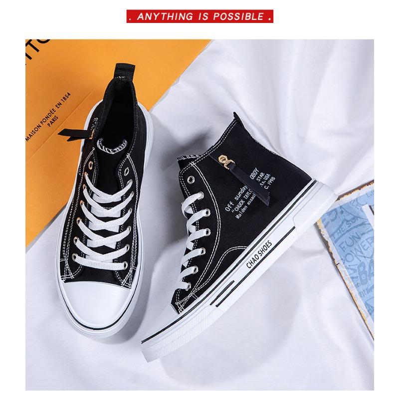 Trending high-top lerretssko Herre Uformell Kul mote Street Style Sko Hip Hop sneakers for tenåringer