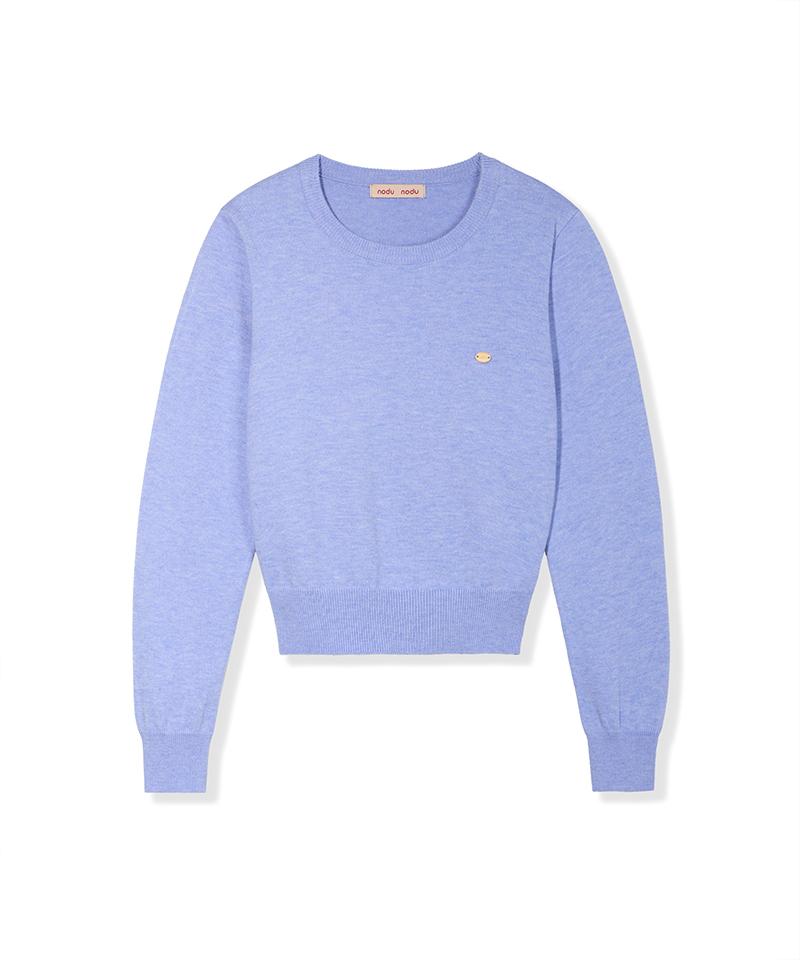 Nodeuyuumeon Basic Crew Neck Round Knit [Sky Blue]