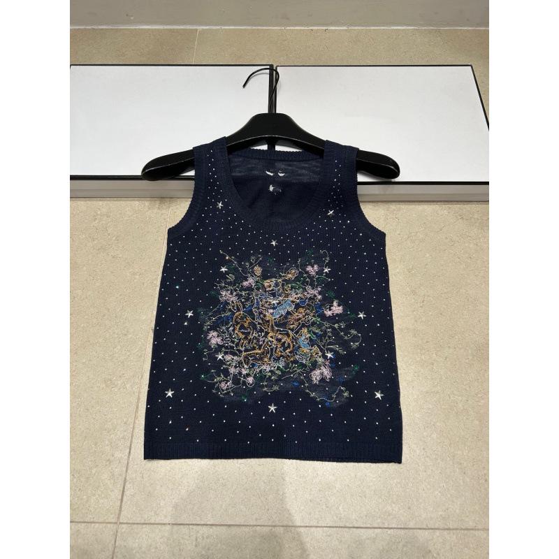 D Brand European-Style Summer Knit Vest: Animal Design, High-Quality, Round Neck, Thin, Casual.