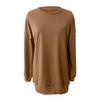 Women's Fashion Casual Round Neck Loose Long Sleeve Solid Color Long Sweatshirt