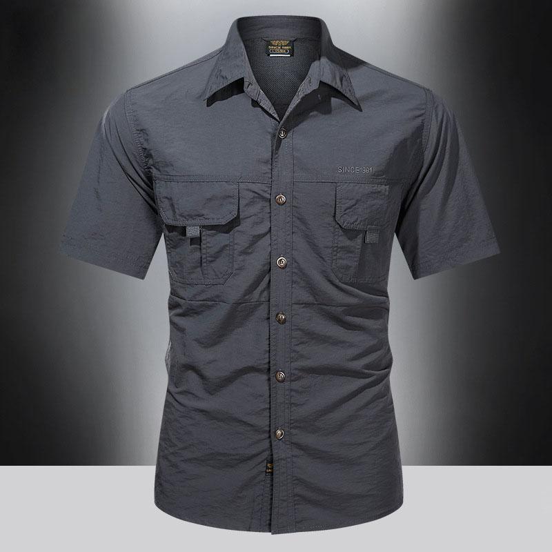 Summer Men's Quick-drying Short-sleeved Shirt Polo Shirts Outdoor Loose Tactical Breathable Leisure Mountaineering Fishing T-shirt