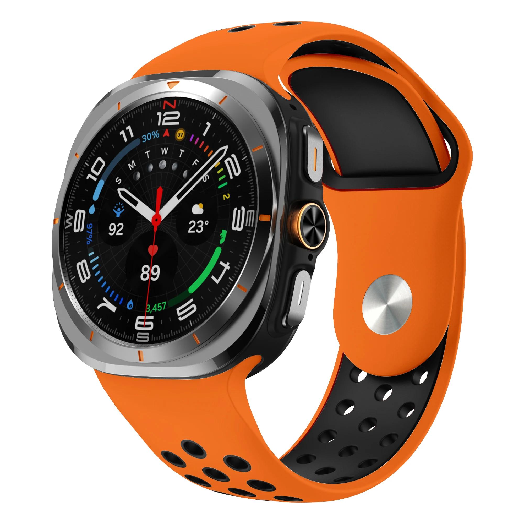 

Two-Tone Sport Silicone band For Samsung Galaxy Watch 7 Ultra 47mm Strap for Galaxy Watch 7 Ultra 47mm Bracelet Watchbands
