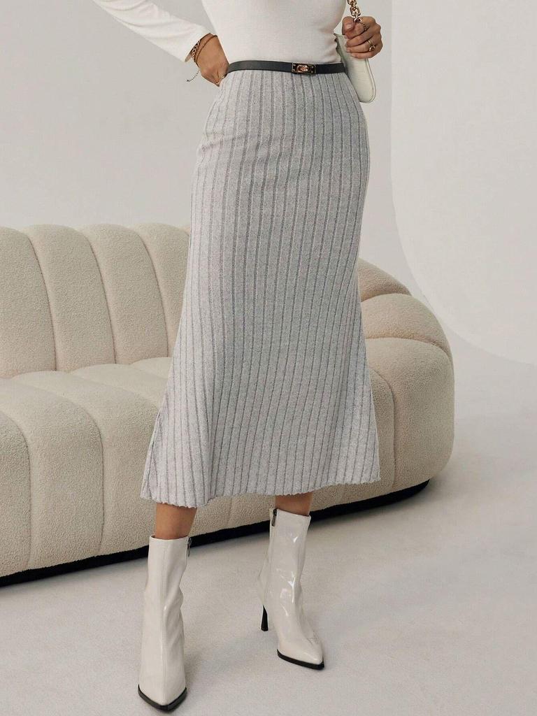 2024 High Waist Knitted Jacquard Fishtail Long Skirt