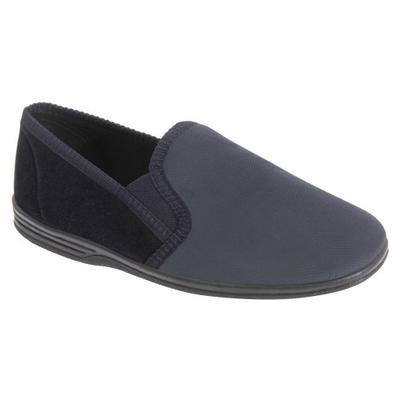 Mens Lewis Striped Twin Gusset Slippers