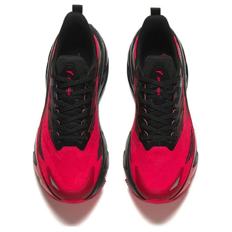 Anta Sky Realm Cushioning Wear-Resistant Low-Top Running Shoes Men's Black Red Sneakers 112415536-4