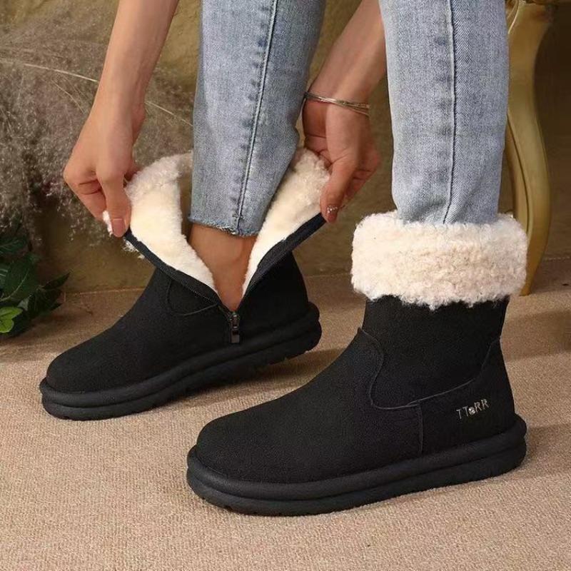 New Fleece and Thickened Snow Boots, Versatile Woolen Shoes, and Warm Cotton Shoes for Women
