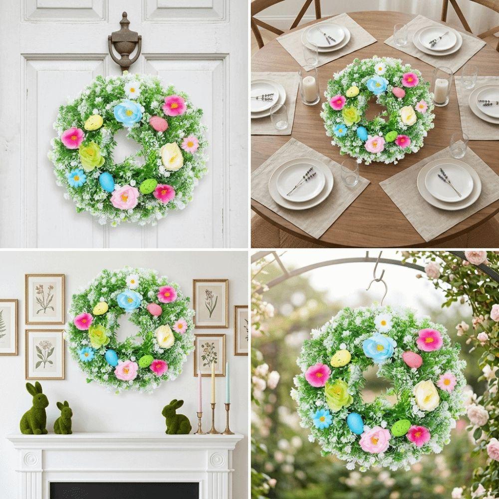 Simulated Plant Easter Decoration Wreath Plastic Spring Floral Wreath  Holiday Decor