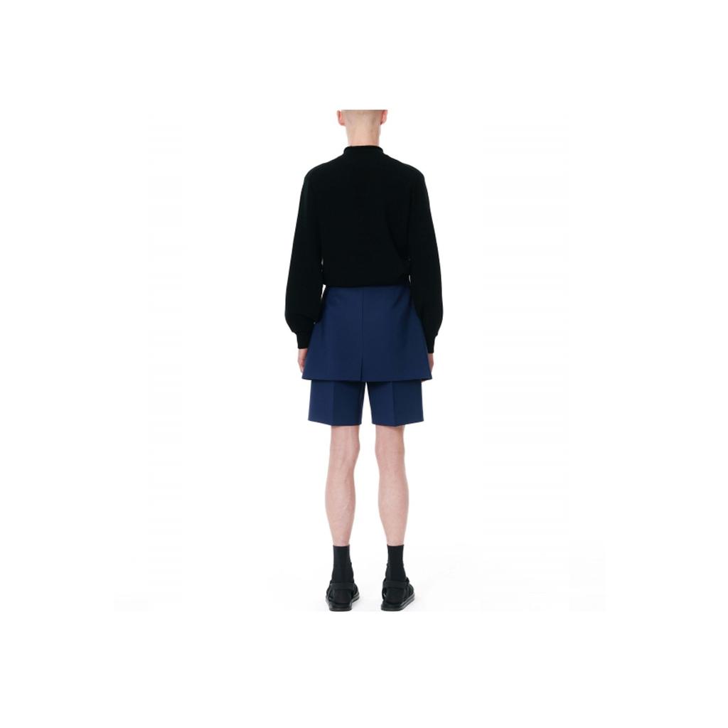 We11done Ss22 Fake Two-Piece Spliced Fitted Casual Shorts Men shorts Navy-Blue WD-PT1-22-274-M-NV