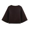 Cárdigan de Punto para Mujer con Cuello Redondo, Mangas Tres Cuartos, Corte Holgado, Casual, Botones, Corto