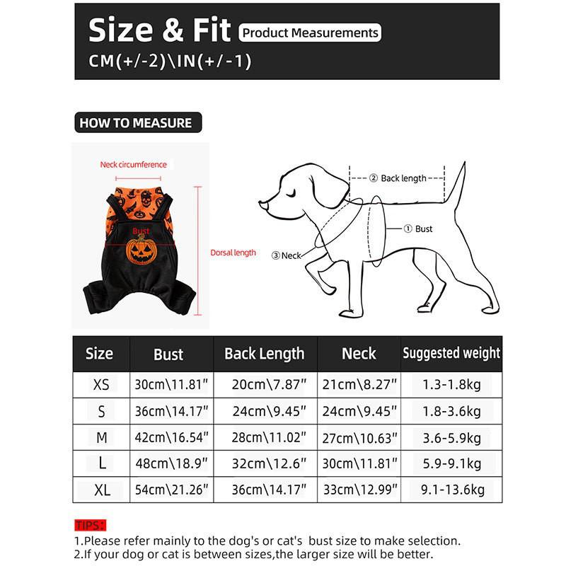 New Halloween Pet Costumes - Dog & Cat Autumn/Winter Dress-up Four-Legged Clothes