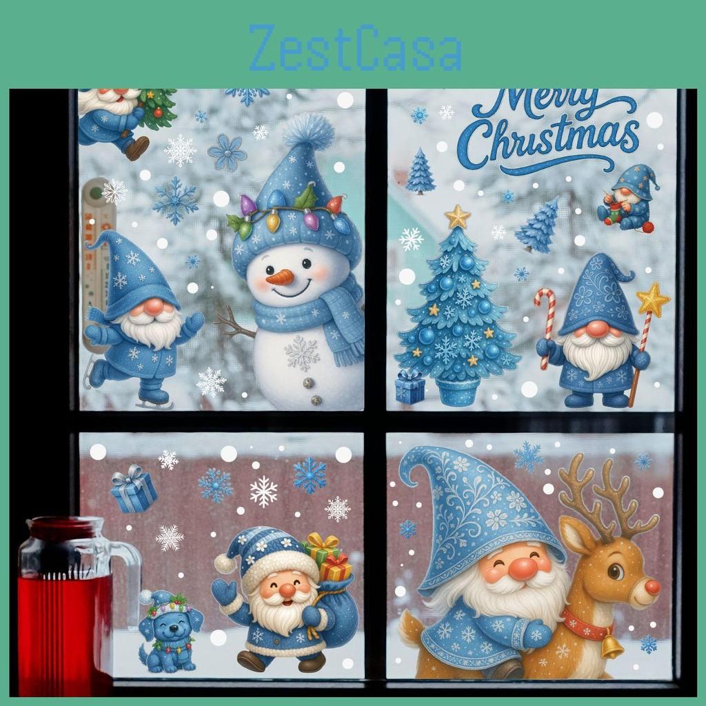 And Snowflake Santa Static Cling Window Stickers Home Decor Christmas For