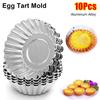 10Pcs New Aluminum Alloy Egg Tart Mold Flower Shape Reusable Cupcake Mold Non-stick Muffin Baking Cup Pudding Jelly