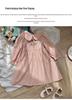 Autumn 2026 Floral Embroidered Girls' Princess Dress with Lace Doll Collar and Long Sleeves