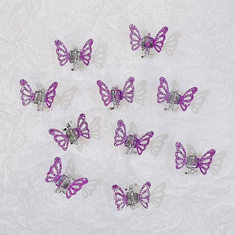 10pcs/set Women Girls Cute Butterfly Shape Small Hair Claws Ponytail Sweet Decorate Hair Clips Hairpins Hair Accessories