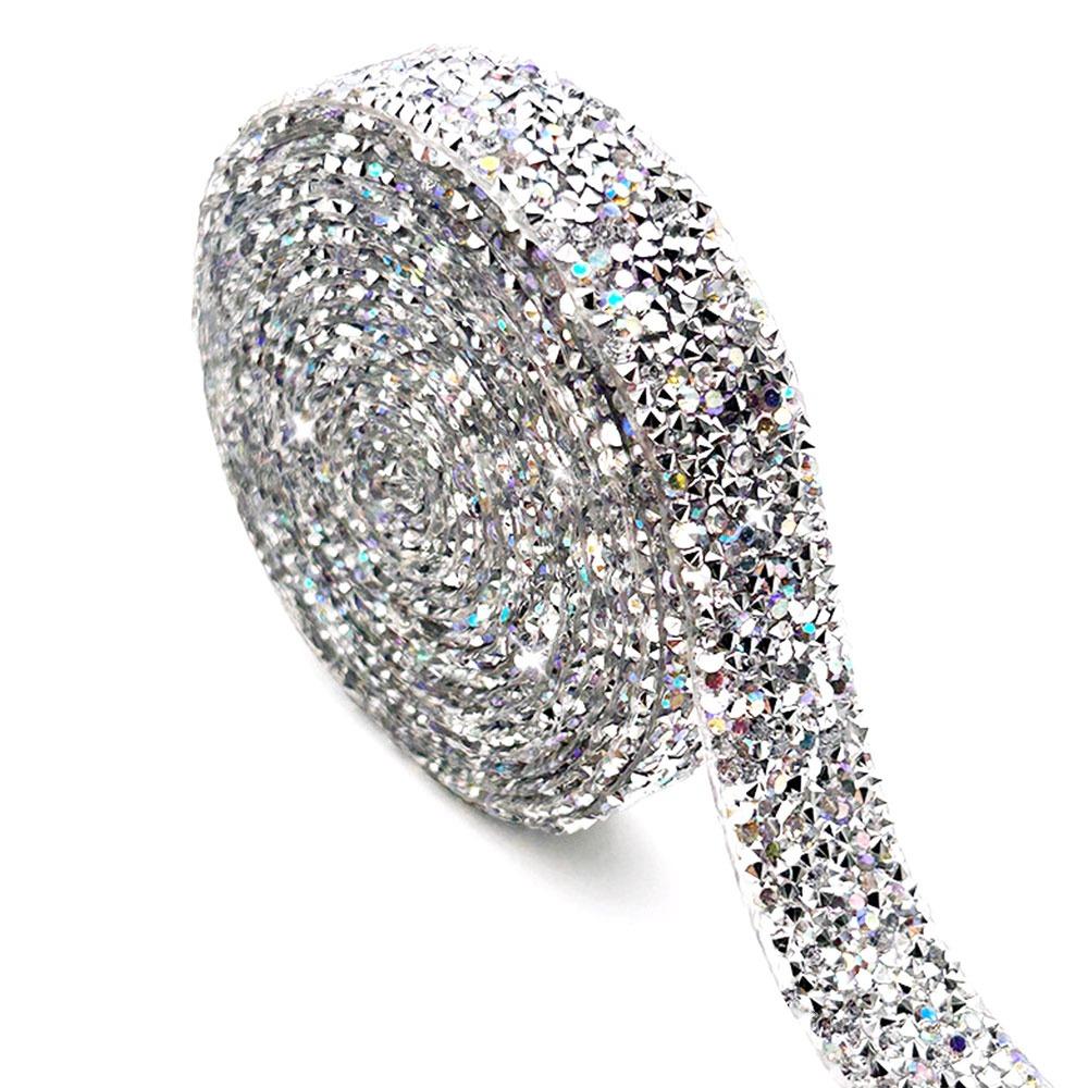 3cm Width Resin Rhinestone Strip Self-Adhesive Heat Melting Glue Self-Adhesive Diamond Sticker Iron On Hot Fix Rhinestone Tape