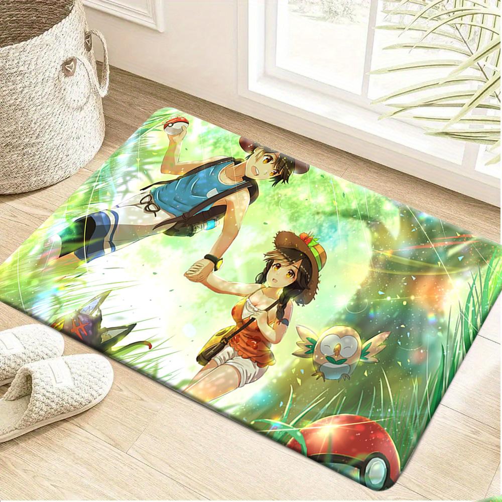 Pokemon Pichu Sunset Starry Sky Print Non-Slip Doormat, Absorbent Floor Mat for Home Decor