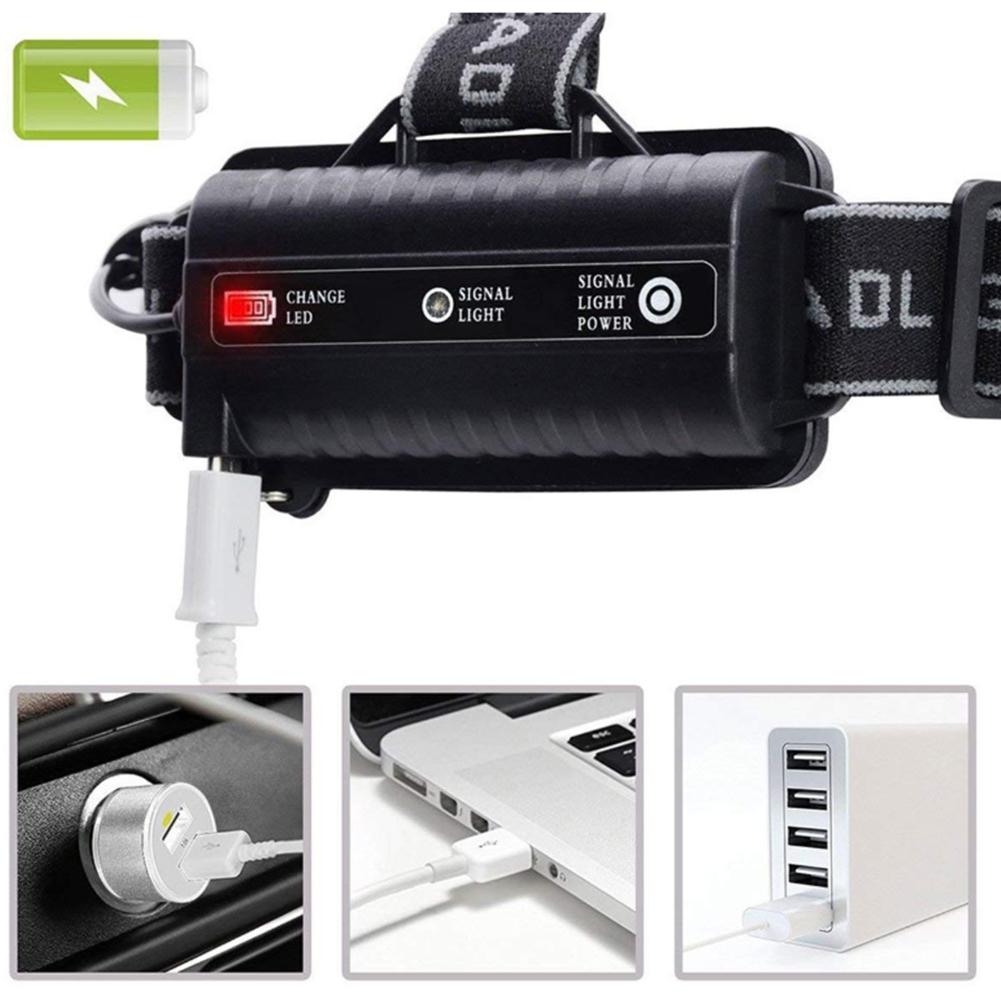 5 LED XM L T6 XPE Headlight 15000 lumens LED USB Headlamp Camp Hike Emergency Light Fishing Out