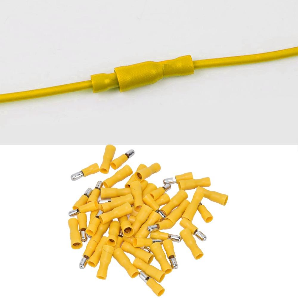 50PCS Durable Insulated Crimp Connector 12-10 AWG Yellow Snap Connectors Quick Splice Terminals Wire Connections