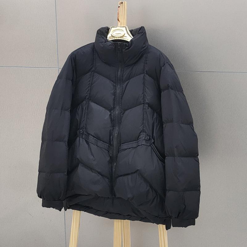 Winter down jacket women's new short loose temperament white duck down stand-up collar bread jacket