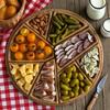 Wood Serving Tray Large Serving Tray with 8 Removable Compartments Wooden Platter Charcuterie Board for Vegetable Fruit Dessert