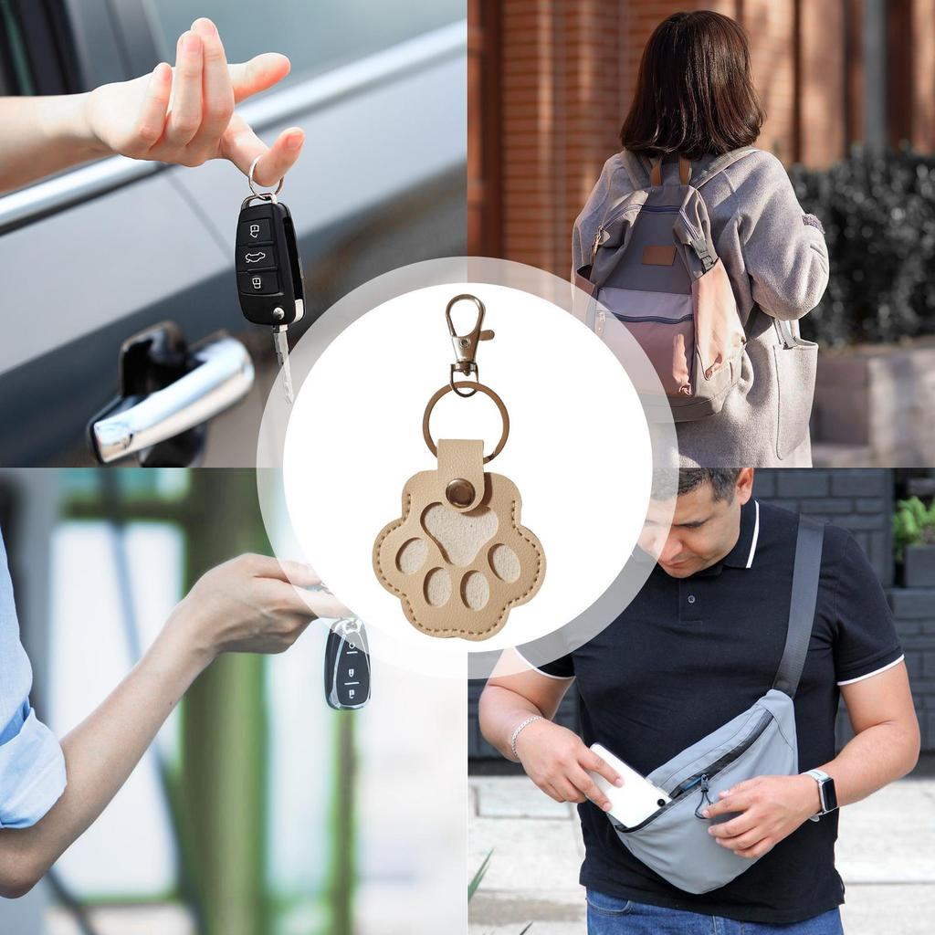Leather Memorial Pet Hair Storage Bag Paw Keychains Pet Keychains Hair Collector Pendant Keepsake Multifun Portable Keychain