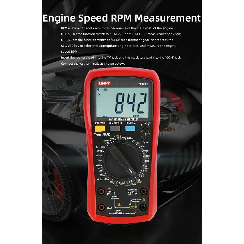 UNI-T Digital Multimeter UT105+ UT107+ True RMS VFC AC DC Temperature Frequency Duty Cycle Diode Triode Automotive Multimeter