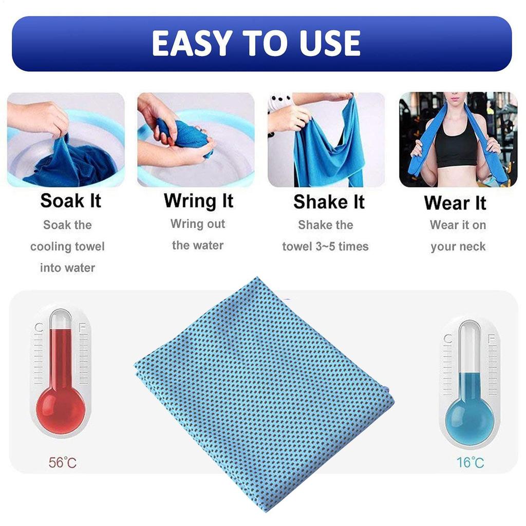 Cooling Towel Chilly Towel Stay Cool Breathable Sweat Absorbing Sports Rag For Gym Yoga Camping Running Fitness Hiking
