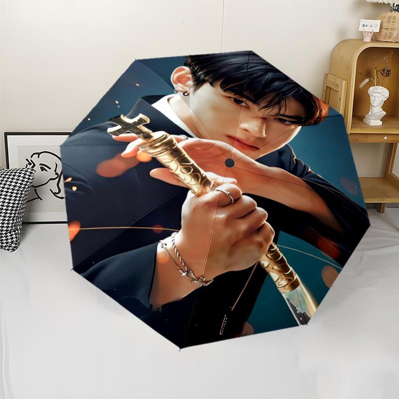 Cha Eun woo Theme Automatic Umbrella, Lightweight & Portable, 8 Rib, Perfect for Outdoor Travel, Birthdays, Christmas, Gifts.