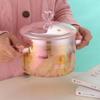 Pink Heart Glass Soup Pot