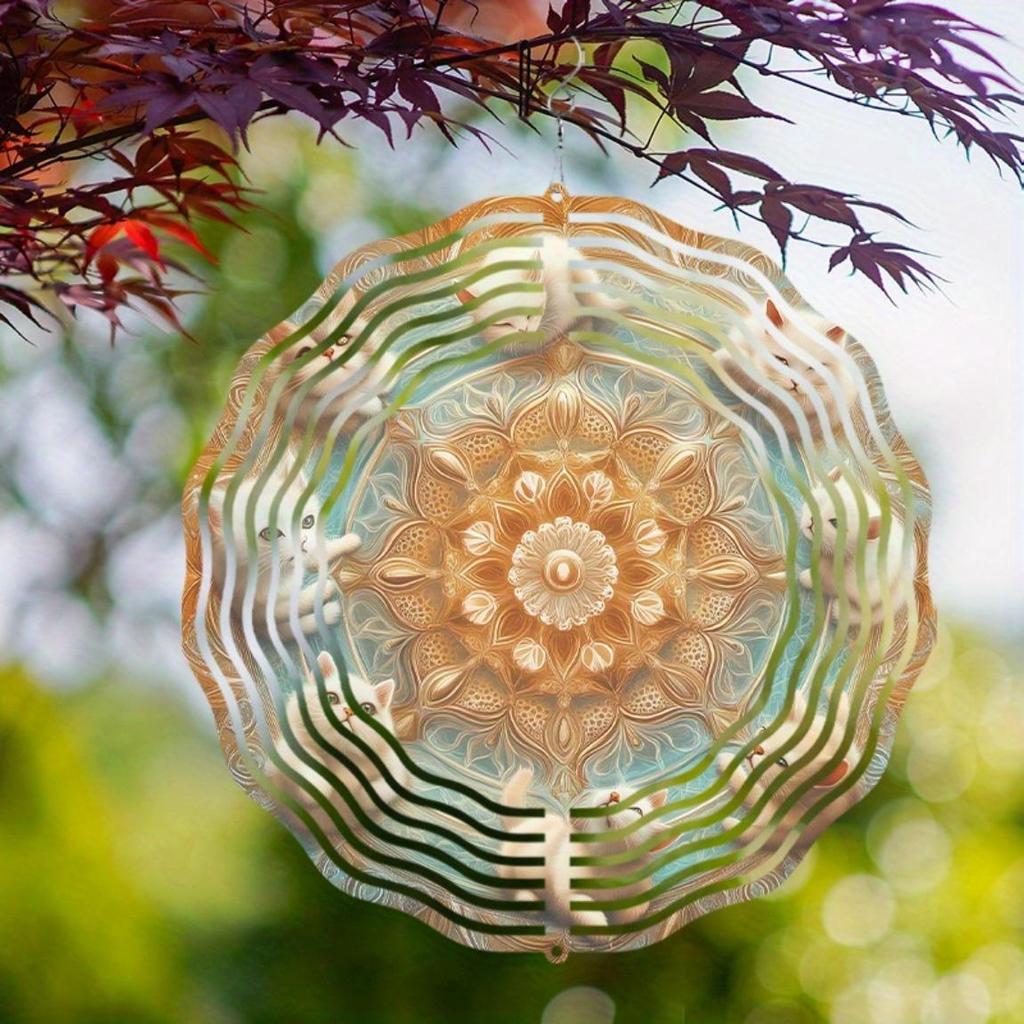 360 Degree Hook Metal Wind Chime 25.4cm Spiritual Design for All Seasons Perfect Gift for Friends Family Garden Patio Decor No Electricity Needed