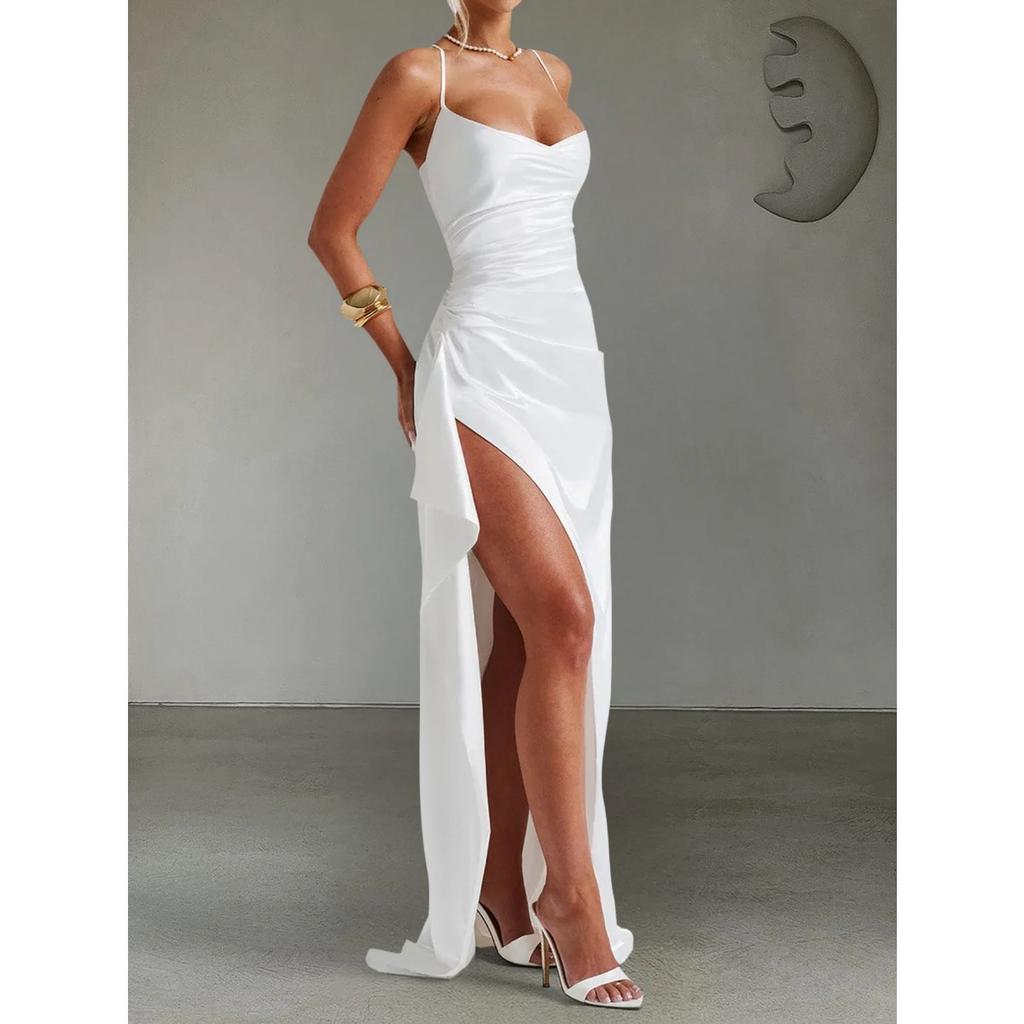 LYRIA Women Dress Elegant Fashion Beautiful Women's Dresses Party Night Dresses Evening New Y2K Sexy Halter Wrap Hip Long Dresses