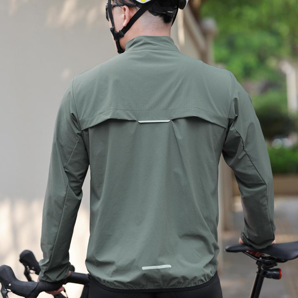 Wosawe Jaqueta Corta-vento Impermeável Respirável à Prova de Sol Refletiva para Ciclismo Esportivo de Estrada Montanha para Homens Mulheres