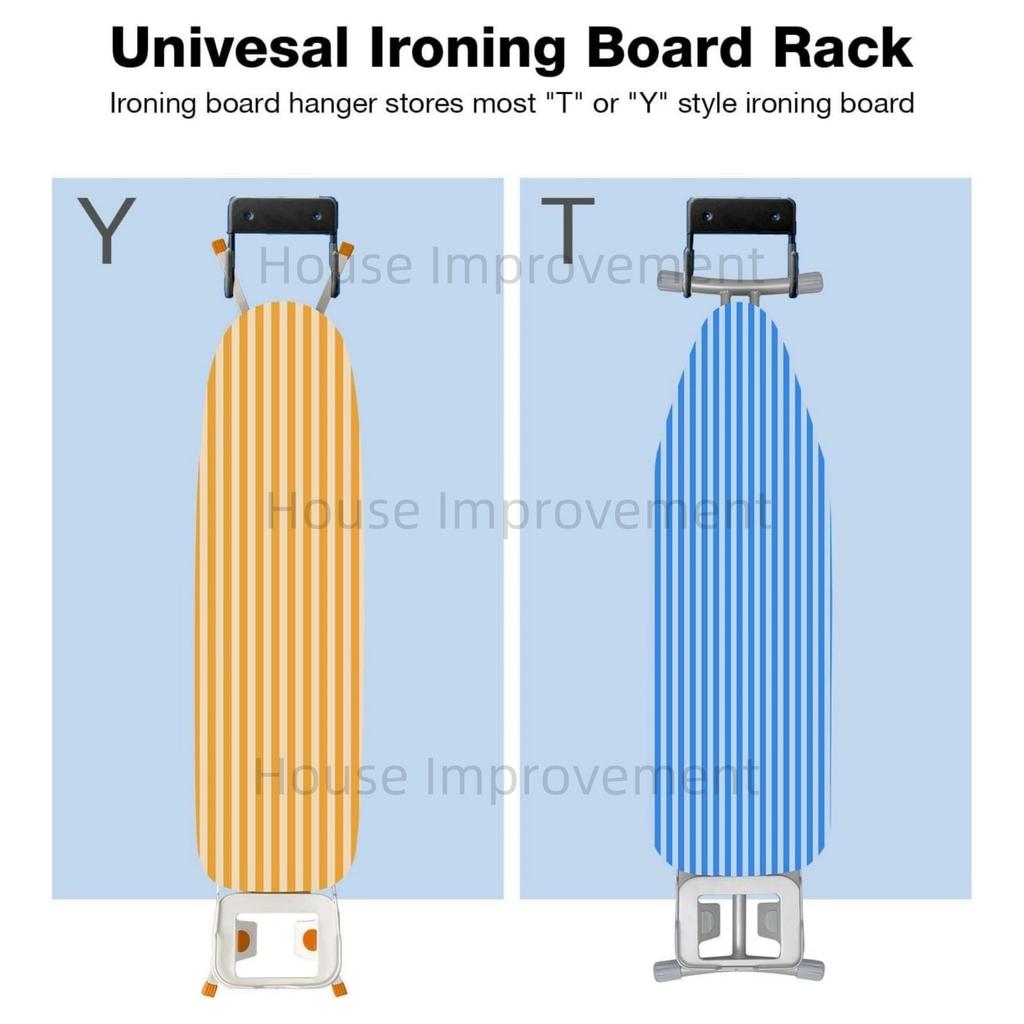 Iron Board Hanger Holder Ironing Board Hook Wall Mount Rack for Laundry Rooms Space-Saving Storage Rack Hanging Shelf Hanger