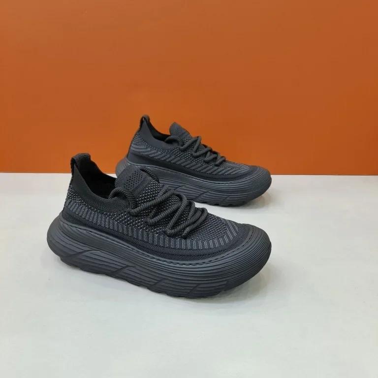 Fashion Man Sneakers Summer Black Flying Weaving Breathable Mesh Zapatos Hommes Casual Quick-dry Soft Sole Sport Shoes Outdoor