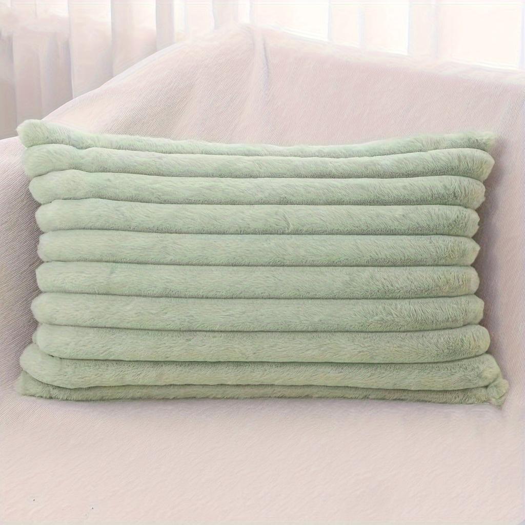 1 Stück doppelseitige dekorative Kissenbezüge aus Plüsch, gestreifte weiche Kissenbezüge für Sofa, Couch, Schlafzimmer, Heimdekoration, ohne Kissenkern