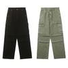 JIAMU Men's Retro High Street Loose Cargo Straight Jeans for Autumn/Winter