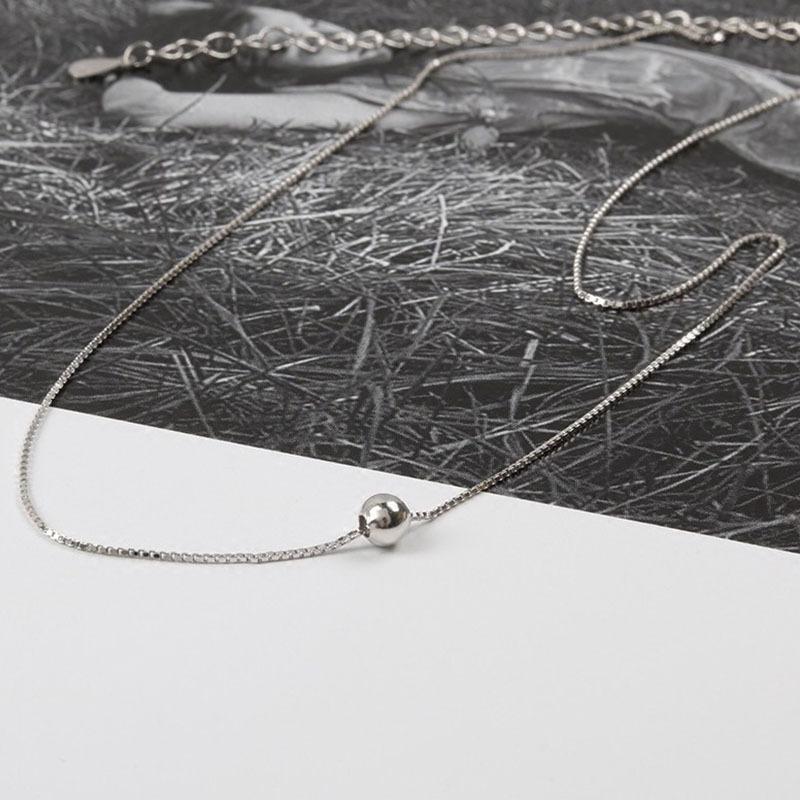 Korean Minimalist Geometric Small Ball Necklace Trendy Simple Temperament Collarbone Chain Ins Thin Neck Chain